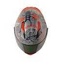CASCO INTEGRAL SHAFT SH582SP EVO RANDAMU GRIS NARANJA BRILLO VISOR DORADO