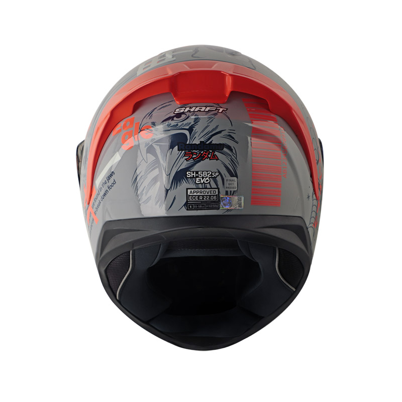 CASCO INTEGRAL SHAFT SH582SP EVO RANDAMU GRIS NARANJA BRILLO VISOR DORADO