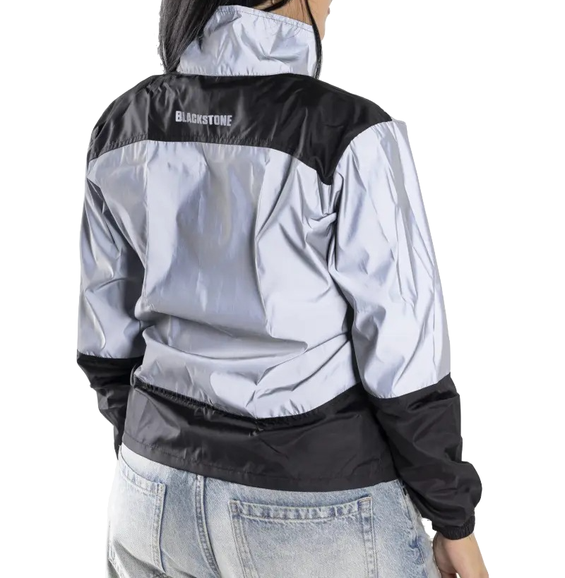 CHAQUETA CORTAVIENTO SMART BIKER REFLECTIVA ECO BLACK STONE MINIMAL DAMA