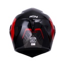 CASCO ABATIBLE ICH 3110DOT DOBLE VISOR LOKHET NEGRO ROJO BRILLO VISOR NEGRO