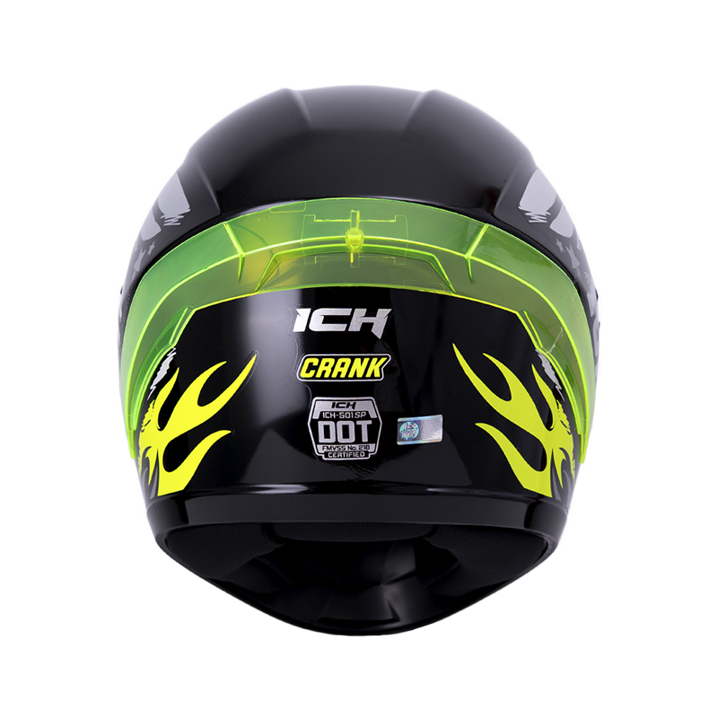 CASCO INTEGRAL ICH 501SP CRANK NEGRO AMARILLO NEON BRILLO VISOR TRANSPARENTE