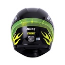 CASCO INTEGRAL ICH 501SP CRANK NEGRO AMARILLO NEON BRILLO VISOR TRANSPARENTE