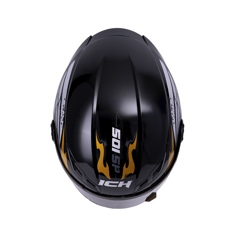 CASCO INTEGRAL ICH 501SP CRANK NEGRO DORADO BRILLO VISOR NEGRO