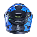 CASCO INTEGRAL KONTROL M65 PIRANHA AZUL VERDE BRILLO
