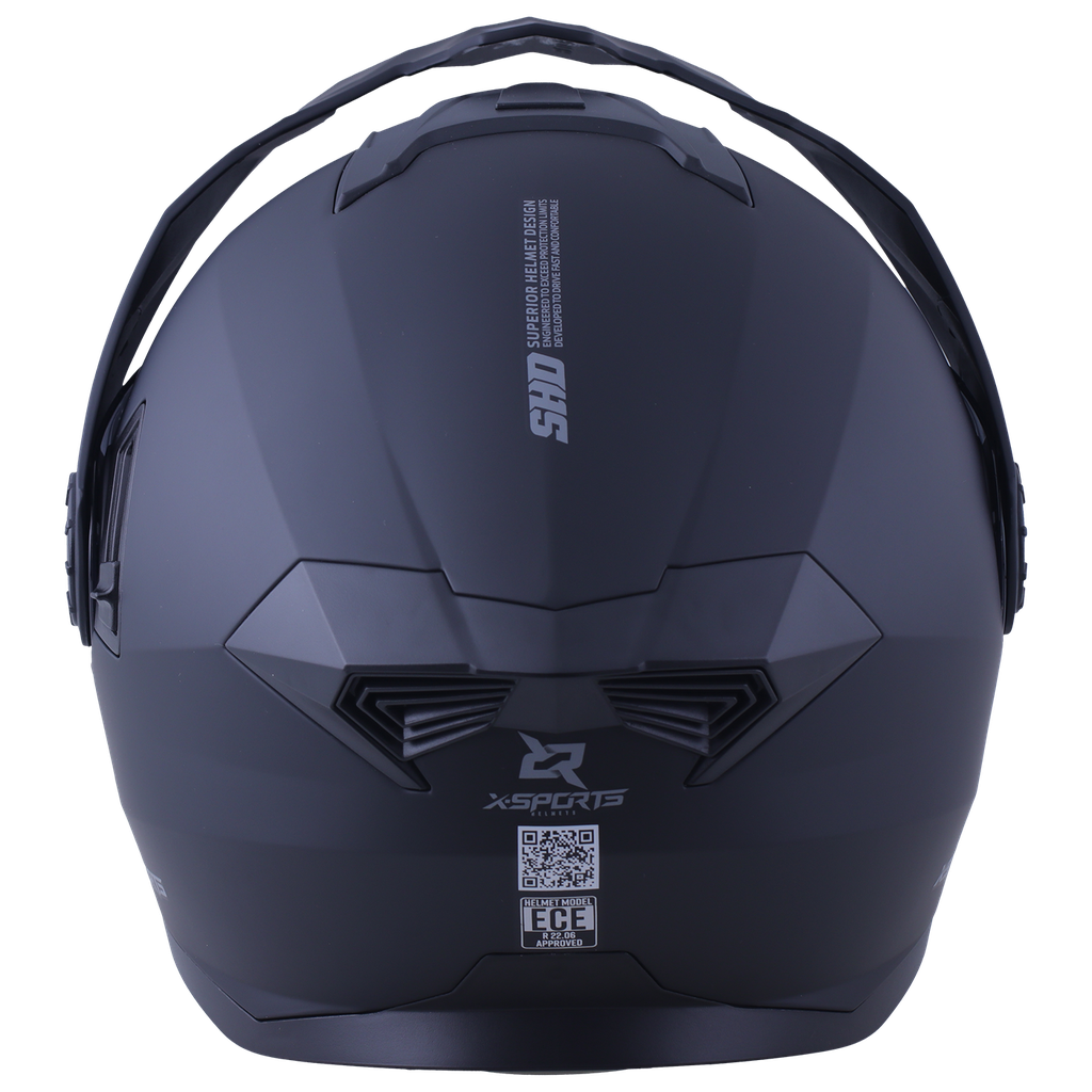 CASCO MULTIPROPOSITO ABATIBLE XSPORTS 165 SOLID NEGRO MATE