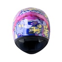 CASCO INTEGRAL SHAFT SH559 DIMON MORADO CLARO ROSADO BRILLO VISOR MORADO
