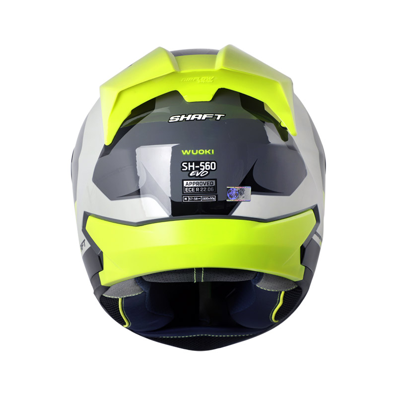 CASCO INTEGRAL SHAFT SH560 EVO WUOKI GRIS OSCURO AMARILLO BRILLO VISOR SILVER