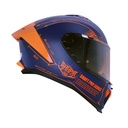 CASCO INTEGRAL SHAFT SHPRO611RS DARK LAB AZUL OSCURO NARANJA MATE VISOR NARANJADO