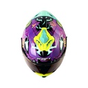 CASCO INTEGRAL SHAFT SHPRO611RS DRAKON MORADO AMARILLO BRILLO VISOR AZUL