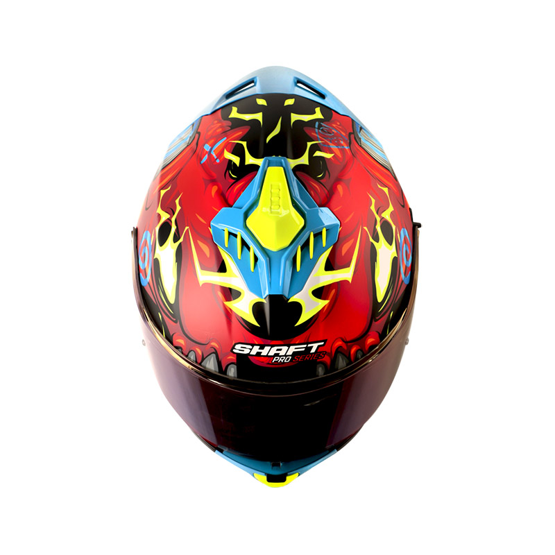 CASCO INTEGRAL SHAFT SHPRO611RS DRAKON ROJO AZUL MATE VISOR AZUL