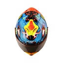 CASCO INTEGRAL SHAFT SHPRO611RS DRAKON AZUL NEGRO BRILLO VISOR NARANJADO