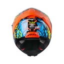CASCO INTEGRAL SHAFT SHPRO611RS DRAKON AZUL NEGRO BRILLO VISOR NARANJADO