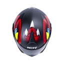 CASCO ABATIBLE ICH 3110DOT DOBLE VISOR NIDHOG NEGRO ROJO MATE VISOR NEGRO