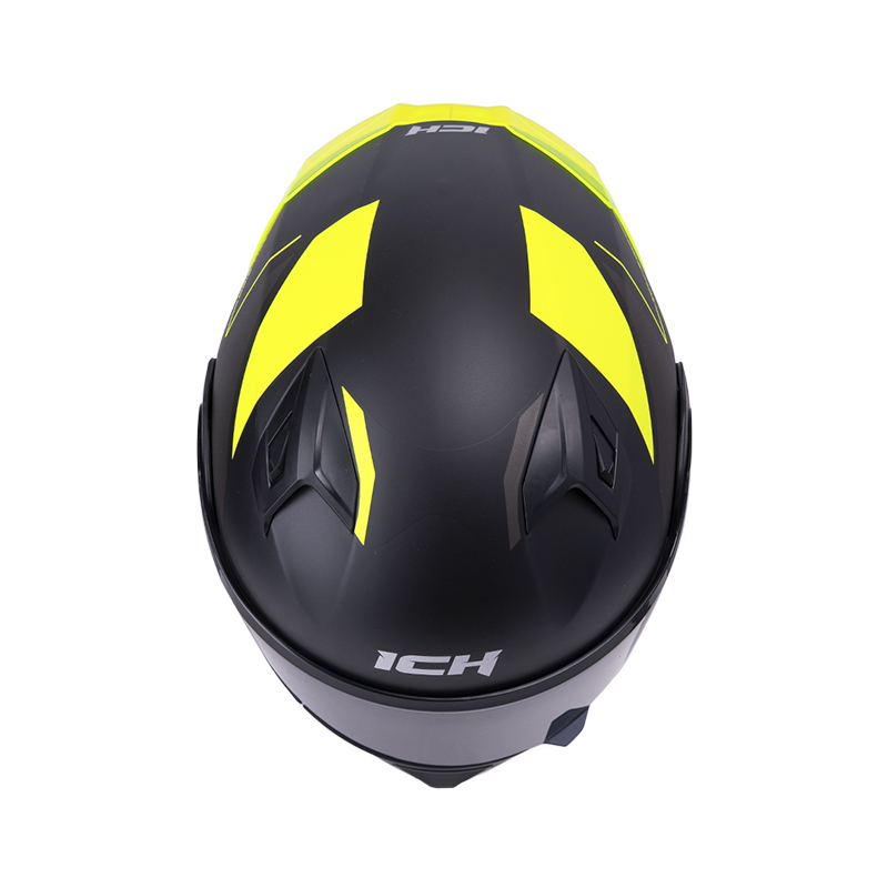 CASCO ABATIBLE ICH 3120 DOBLE VISOR MIXTER NEGRO AMARILLO MATE VISOR NEGRO