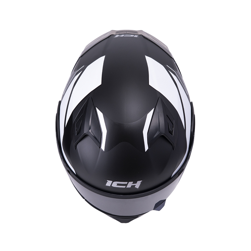 CASCO ABATIBLE ICH 3120 DOBLE VISOR MIXTER NEGRO BLANCO MATE VISOR NEGRO