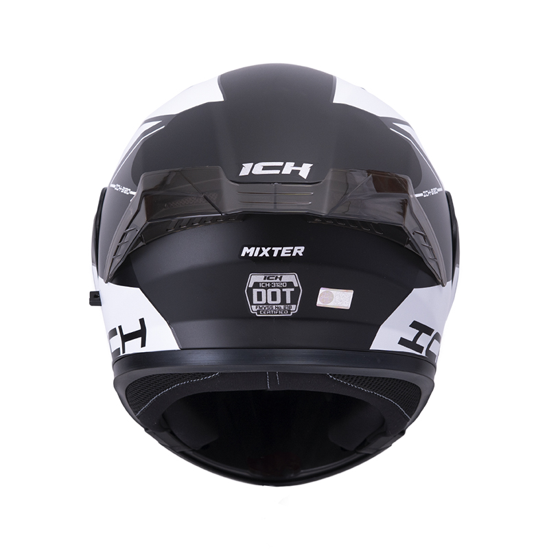CASCO ABATIBLE ICH 3120 DOBLE VISOR MIXTER NEGRO BLANCO MATE VISOR NEGRO