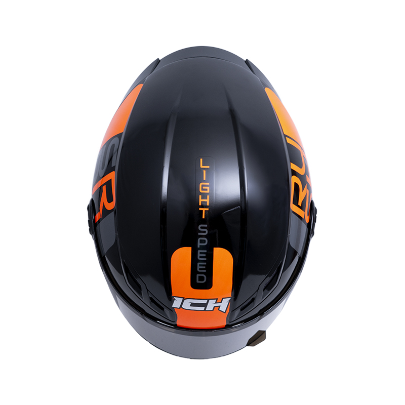 CASCO INTEGRAL ICH 501SP DOPE NEGRO NARANJA VISOR NEGRO