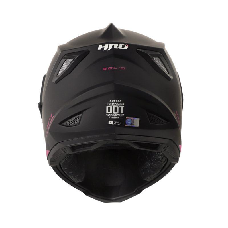 CASCO MULTIPROPOSITO HRO HROMX330 DOBLE VISOR SOLID NEGRO FUCSIA MATE