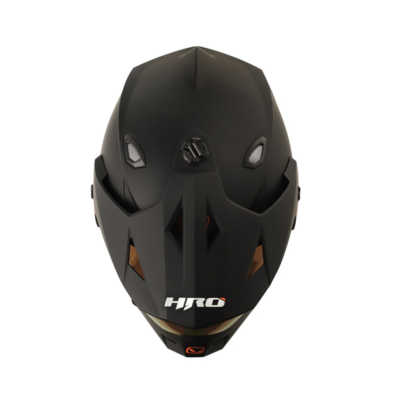 CASCO MULTIPROPOSITO HRO HROMX330 DOBLE VISOR SOLID NEGRO ROJO MATE