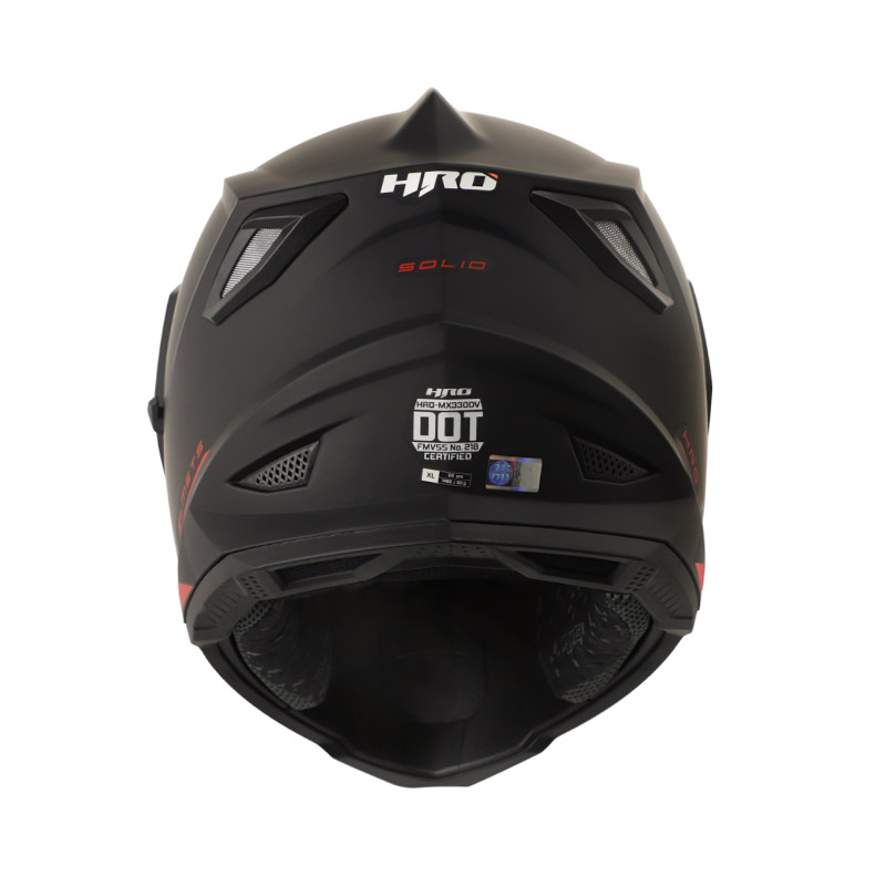 CASCO MULTIPROPOSITO HRO HROMX330 DOBLE VISOR SOLID NEGRO ROJO MATE