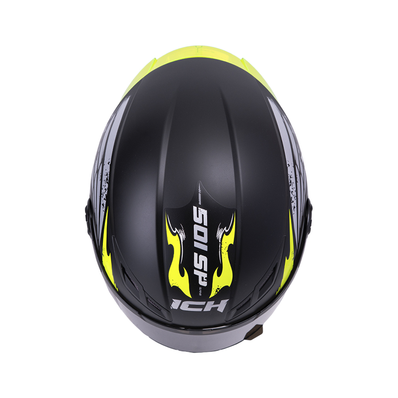 CASCO INTEGRAL ICH 501SP CRANK NEGRO AMARILLO NEON MATE VISOR NEGRO