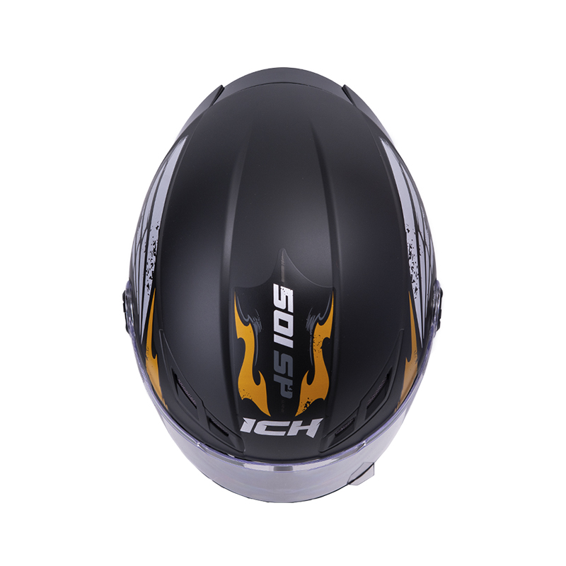 CASCO INTEGRAL ICH 501SP CRANK NEGRO DORADO MATE VISOR TRANSPARENTE