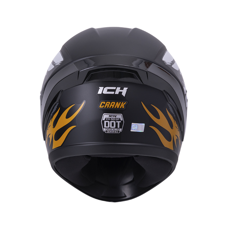 CASCO INTEGRAL ICH 501SP CRANK NEGRO DORADO MATE VISOR TRANSPARENTE