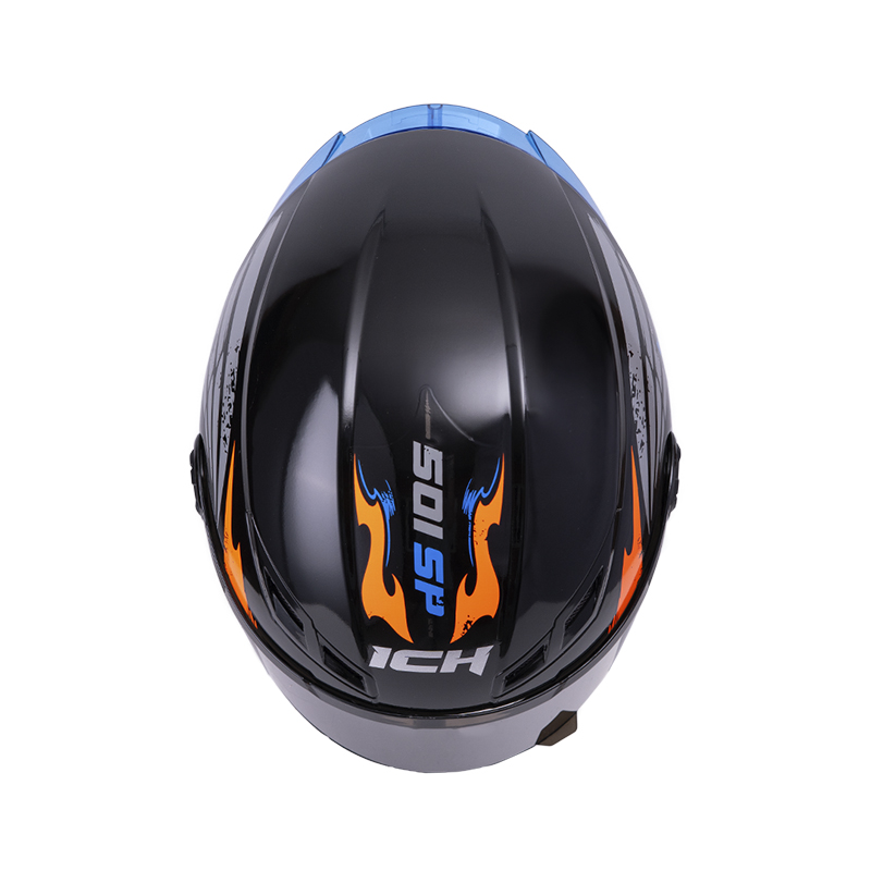 CASCO INTEGRAL ICH 501SP CRANK NEGRO NARANJA BRILLO VISOR NEGRO