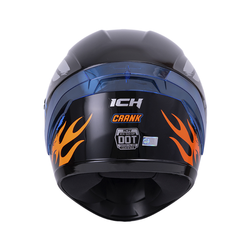 CASCO INTEGRAL ICH 501SP CRANK NEGRO NARANJA BRILLO VISOR NEGRO