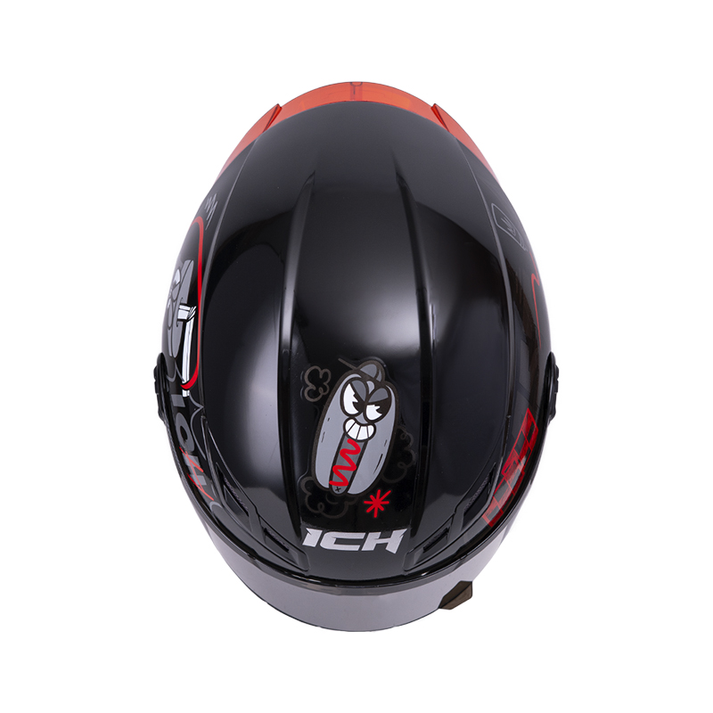 CASCO INTEGRAL ICH 501SP F.FOOD NEGRO ROJO BRILLO VISOR NEGRO 