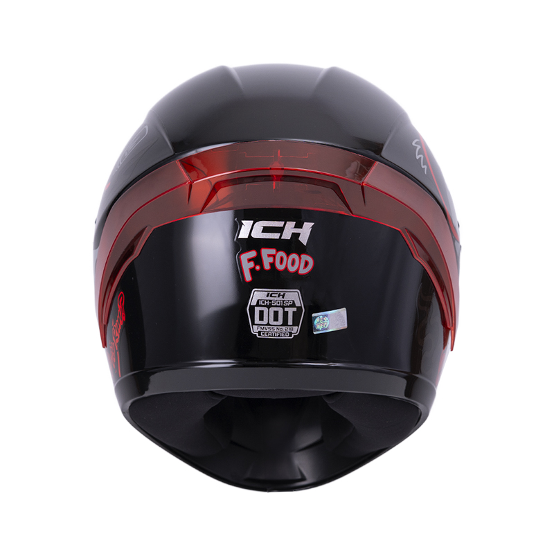 CASCO INTEGRAL ICH 501SP F.FOOD NEGRO ROJO BRILLO VISOR NEGRO 