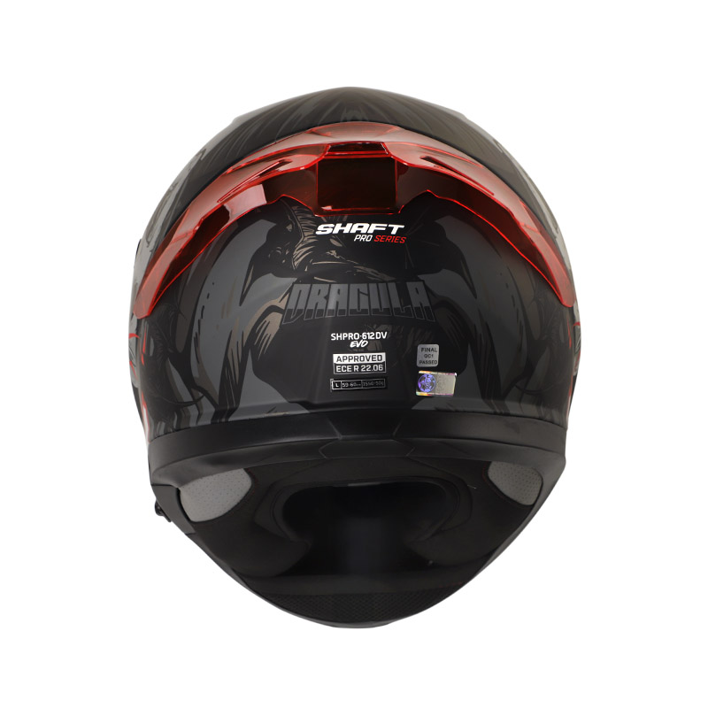 CASCO INTEGRAL SHAFT SHPRO612 DOBLE VISOR DRACULA NEGRO GRIS MATE VISOR DORADO