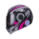 CASCO ABATIBLE ICH 3110DOT DOBLE VISOR ROBOTO NEGRO FUCSIA BRILLO VISOR NEGRO