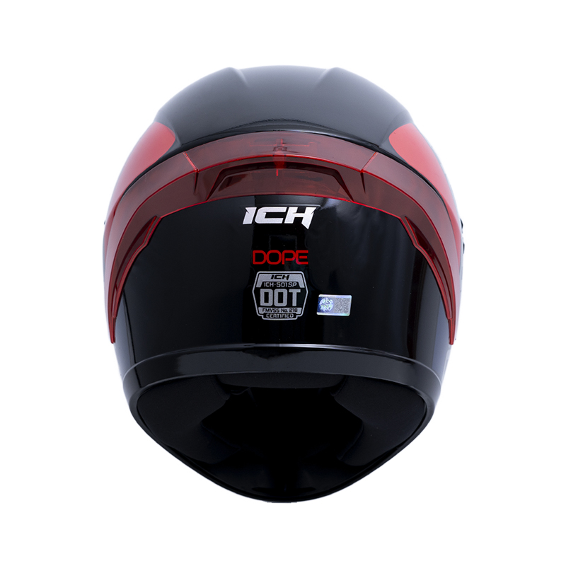 CASCO INTEGRAL ICH 501SP DOPE NEGRO ROJO BRILLO VISOR TRANSPARENTE