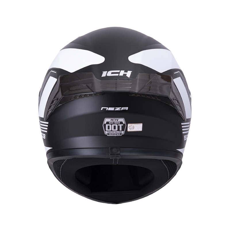 CASCO INTEGRAL ICH 503 NEZA NEGRO BLANCO MATE VISOR SILVER