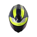 CASCO ABATIBLE SHAFT SH4000 EVO DOBLE VISOR SPLIT AZUL OSCURO GRIS BRILLO