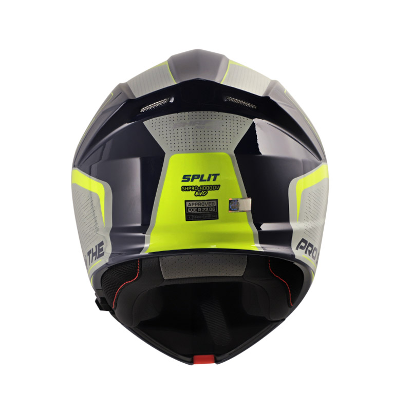 CASCO ABATIBLE SHAFT SH4000 EVO DOBLE VISOR SPLIT AZUL OSCURO GRIS BRILLO