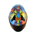 CASCO INTEGRAL SHAFT SH560 EVO FLY MORADO AZUL BRILLO