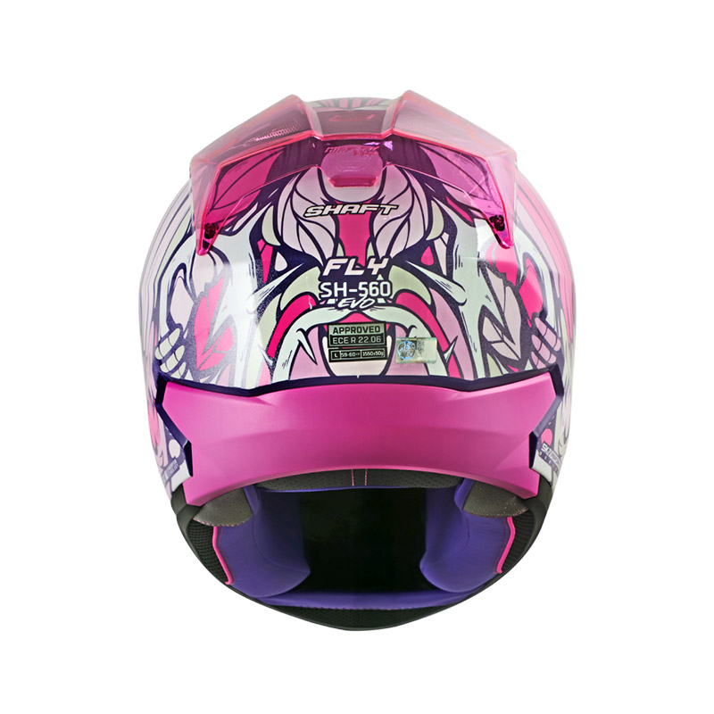 CASCO INTEGRAL SHAFT SH560 EVO FLY MORADO ROSADO BRILLO