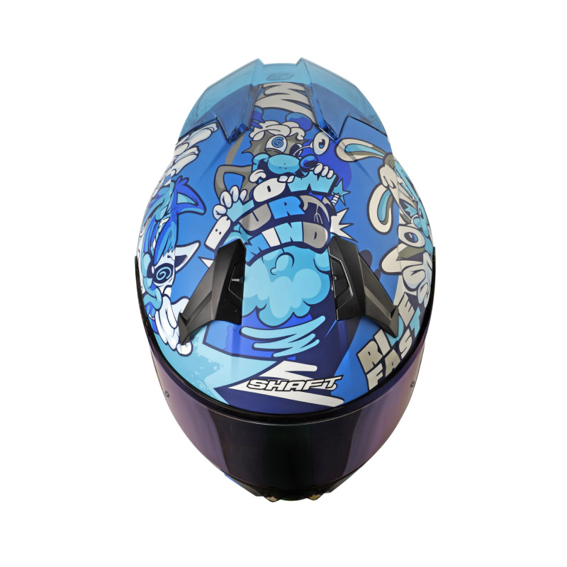CASCO INTEGRAL SHAFT SH560 EVO MELO AZUL BLANCO MATE