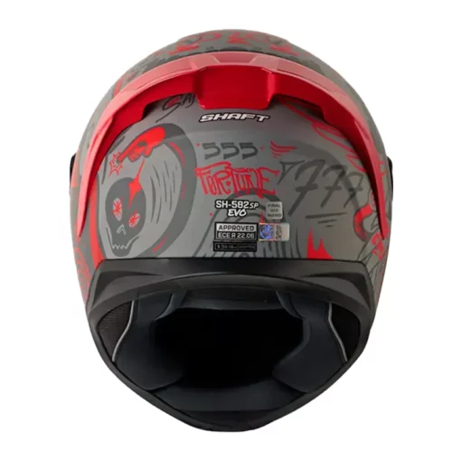 CASCO INTEGRAL SHAFT SH582SP EVO FORTUNE GRIS OSCURO ROJO