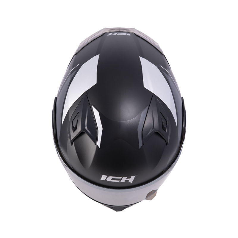 CASCO ABATIBLE ICH 3120 DOBLE VISOR MIXTER NEGRO SILVER VISOR SILVER