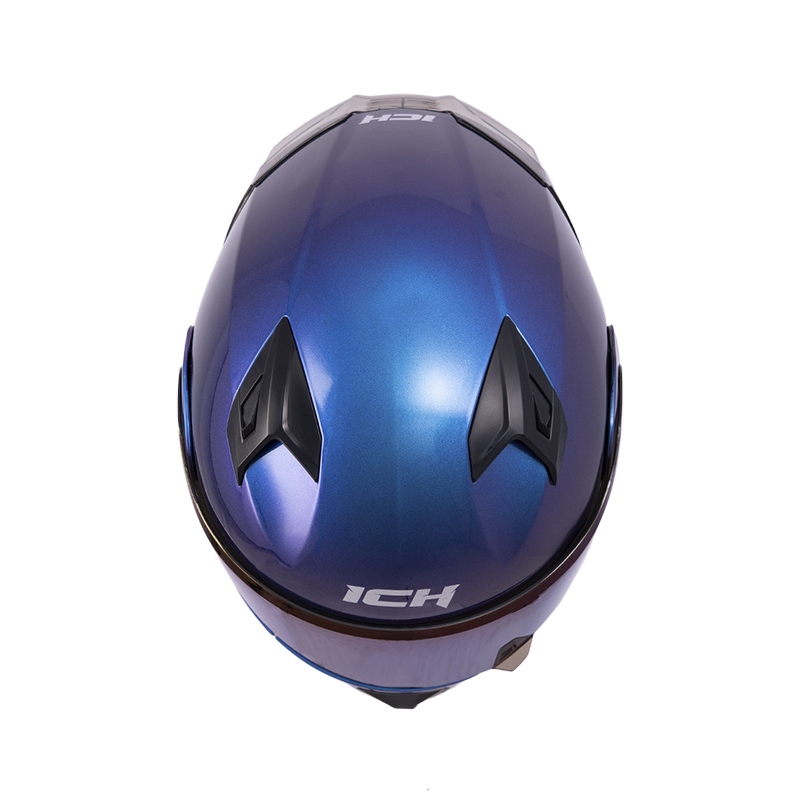 CASCO ABATIBLE ICH 3120 DOBLE VISOR SOLID CAMALEON BRILLO VISOR AZUL