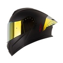 CASCO ABATIBLE HRO HRO3480 EVO DOBLE VISOR SOLID NEGRO ROJO MATE SPOILER DORADO