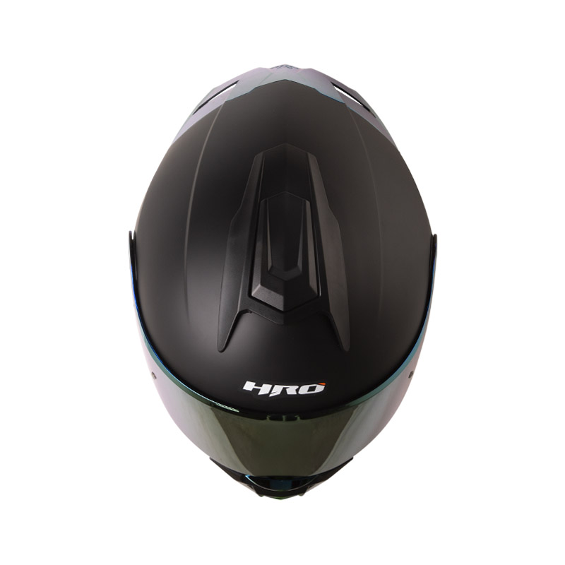 CASCO ABATIBLE HRO HRO3480 EVO DOBLE VISOR SOLID NEGRO ROJO MATE SPOILER DORADO