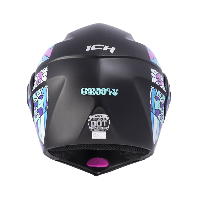 CASCO ABATIBLE ICH 3110S NIÑA DOBLE VISOR GROOVE NEGRO TURQUESA