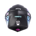 CASCO ABATIBLE ICH 3110S NIÑA DOBLE VISOR GROOVE NEGRO TURQUESA