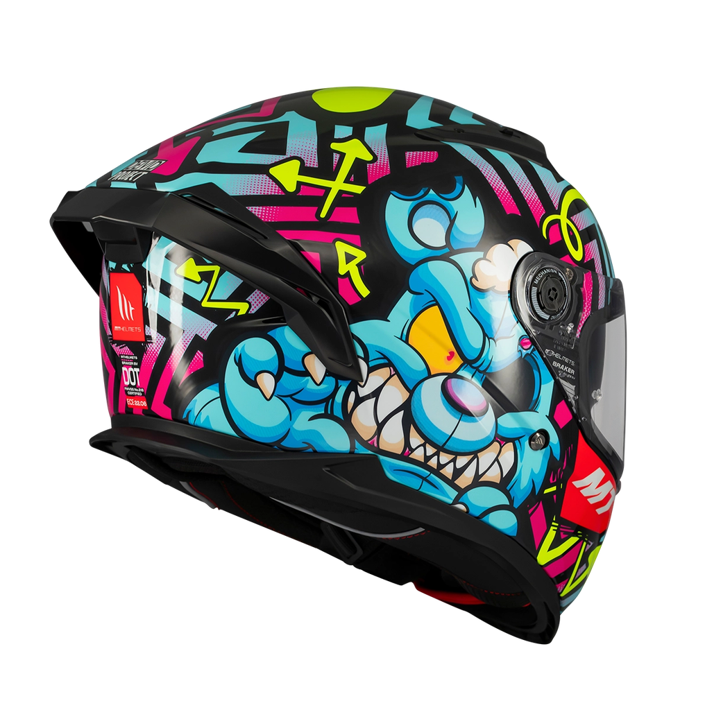 CASCO INTEGRAL MT FF128 DOBLE VISOR BRAKER CRAZY TEDDY B7 BRILLO