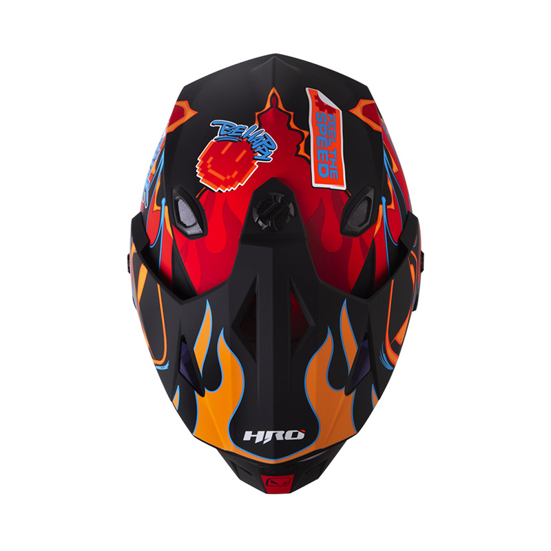 CASCO MULTIPROPOSITO HRO HROMX330 DOBLE VISOR STAY WILD ROJO AZUL MATE