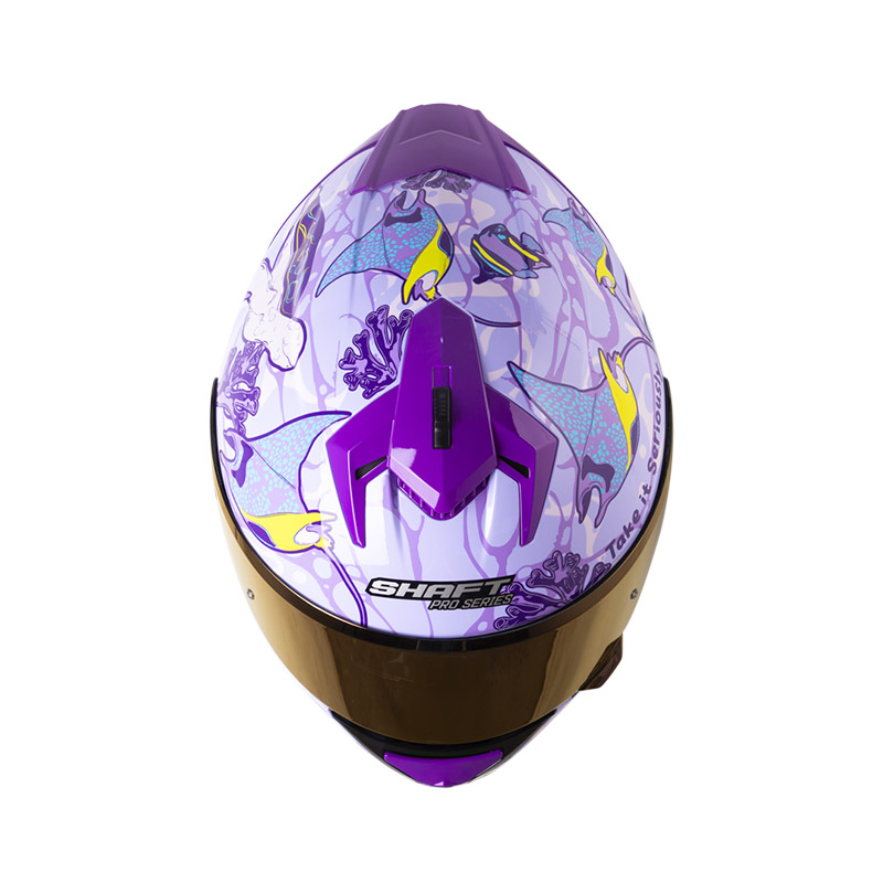 CASCO INTEGRAL SHAFT SHPRO610 EVO DOBLE VISOR BLUER PLANE MORADO CLARO MORADO BRILLO